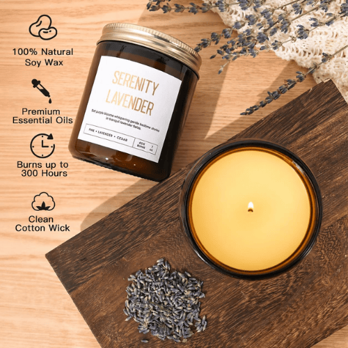 Scented Soy Candle Set - Natural Long Lasting Aromatherapy Candles