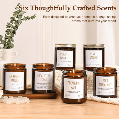 Scented Soy Candle Set - Natural Long Lasting Aromatherapy Candles